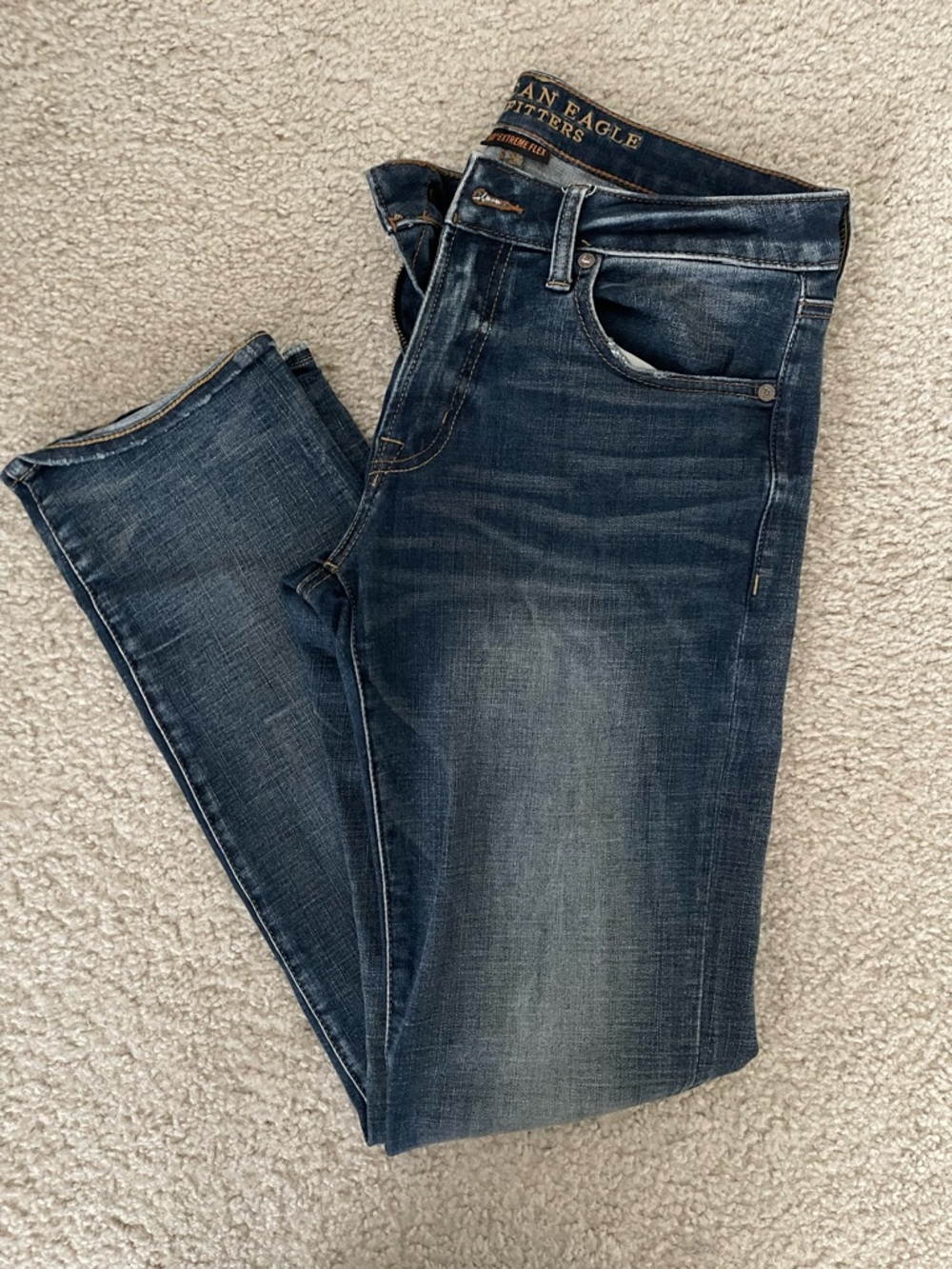 Men’s American Eagle Outfitters Slim Straight Dark Indigo Jeans